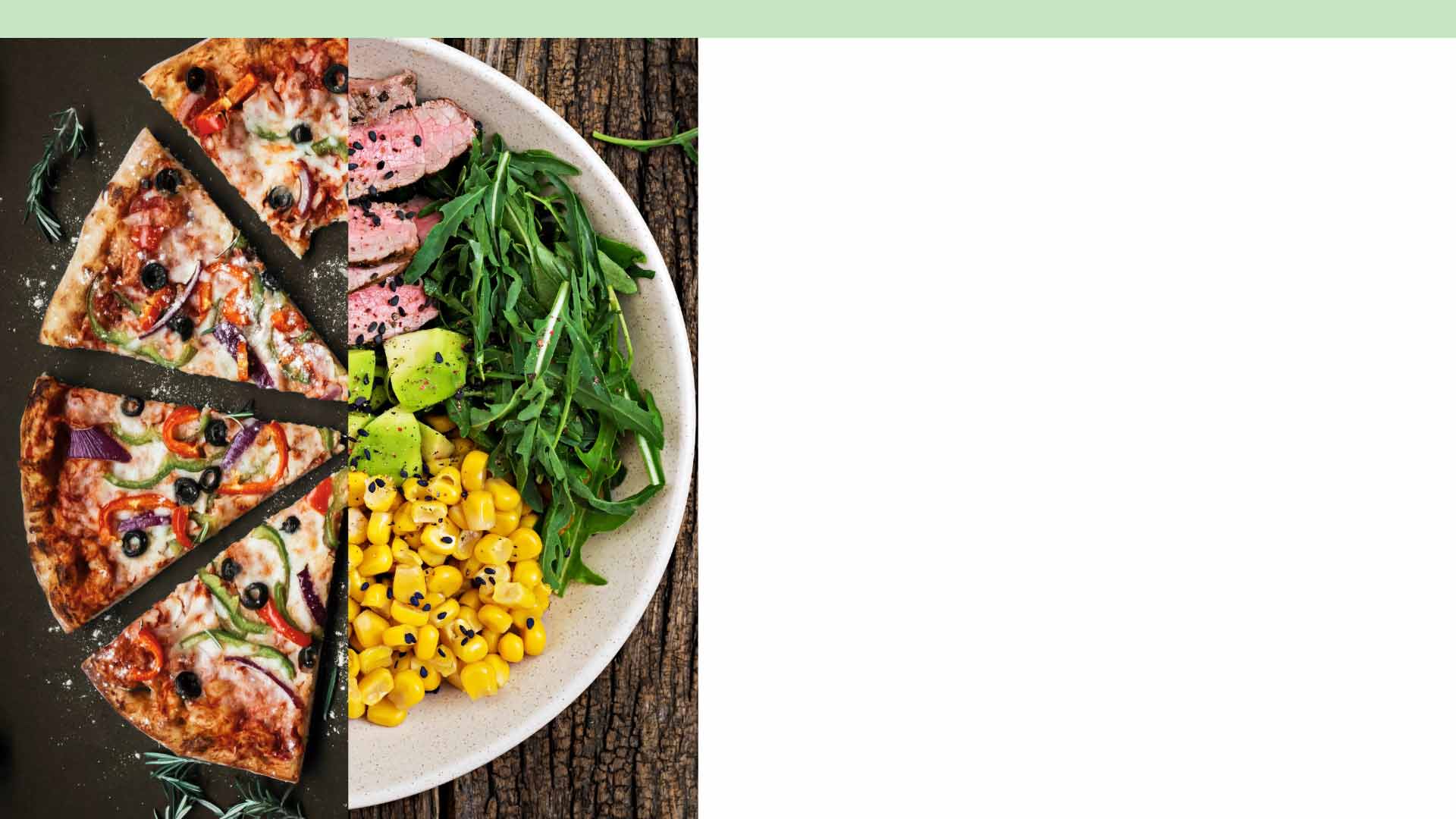 Flatbread pizza with salad and corn for flavour story