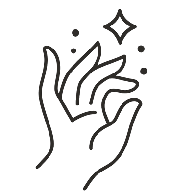 Icon of joyful cooking hand gesture for love of cooking